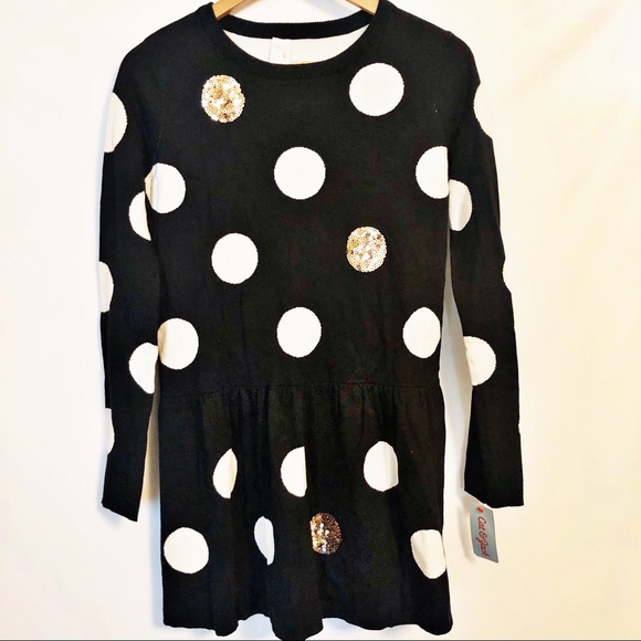 polka dot sweater dress
